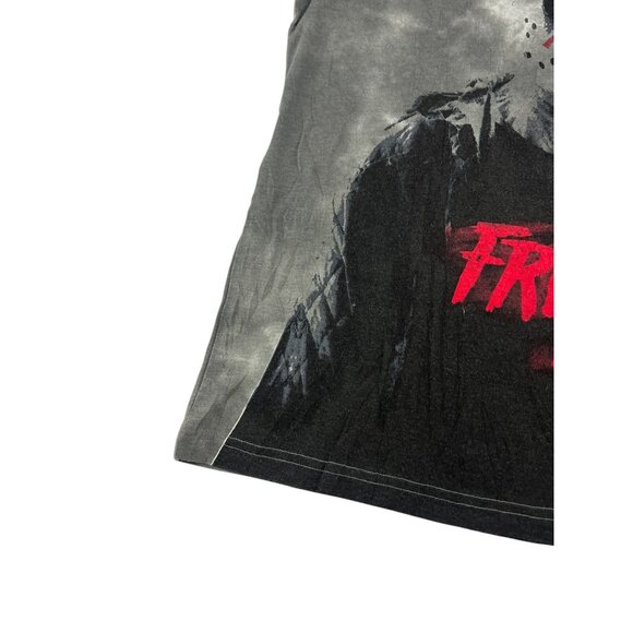 Friday The 13th Graphic T-Shirt Gray Red Jason Voorhees Horror Theme Oversized L - Picture 8 of 11